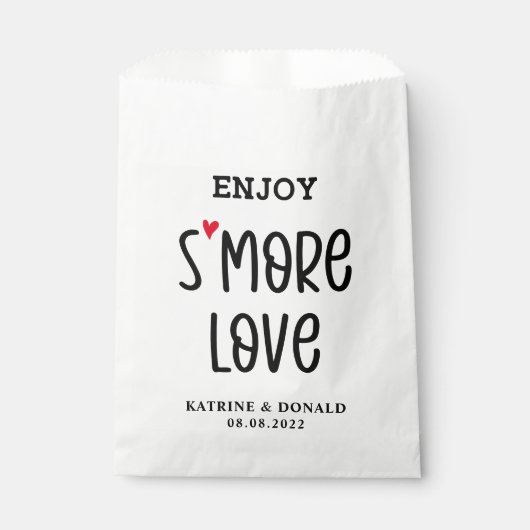 Modern S'more Love Wedding Favor Bag Bedankzakje (Voorkant)