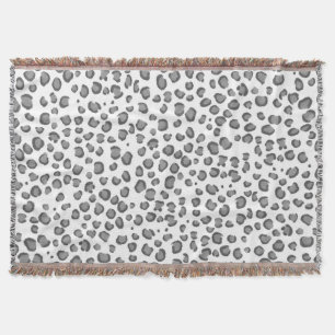 Modern Sneeuwleopard Animal Print Pattern Grey Deken