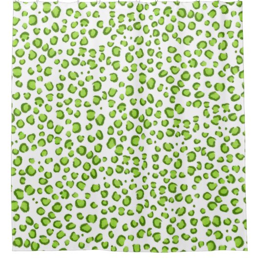 Modern Sneeuwleopard Animal Print Pattern Groene Douchegordijn (Voorkant)