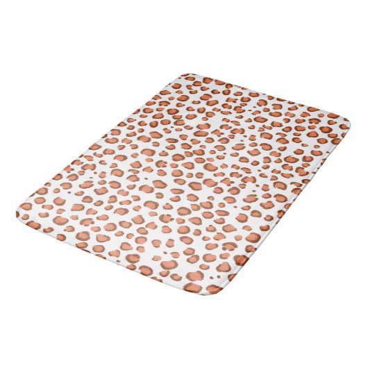 Modern Sneeuwleopard Animal Print Pattern Red Badmat (Gekanteld)