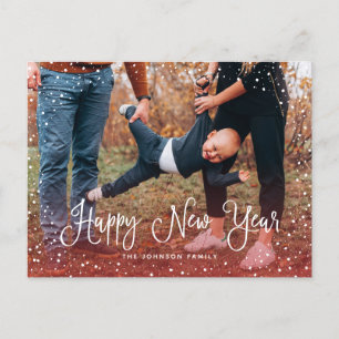 Modern sneeuwscript 2 Foto Feestdagenkaart