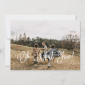 Modern sneeuwscript 2 Foto Feestdagenkaart (Voorkant)