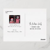 Modern sneeuwscript 2 Foto Folie Feestdagen Briefkaart (Achterkant)