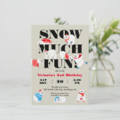 Modern Snow veel plezier Polar Beer Verjaardagsfee Kaart (Staand voorkant)