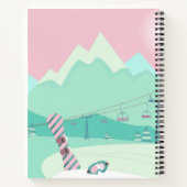Modern Snowboard Winter Ski Slopes Personalized Notitieboek (Achterkant)