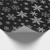 Modern Snowflake 2 - Black & Silver Grey- Cadeaupapier (Hoek)