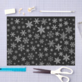 Modern Snowflake 2 - Black & Silver Grey- Tissuepapier (Craft)