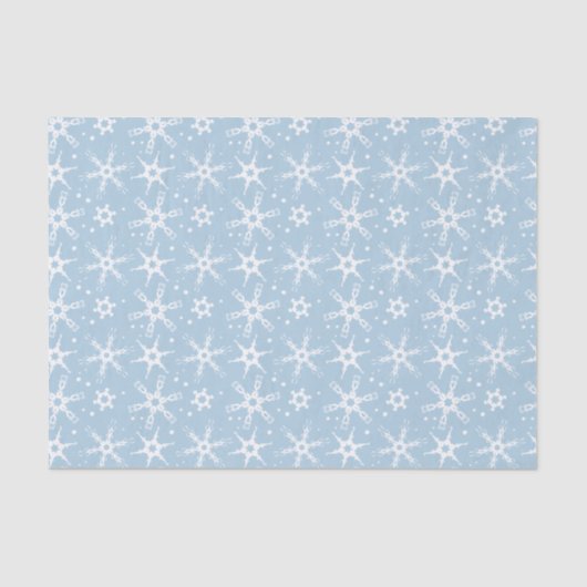 Modern Snowflake All-over Patroon Weefsel Papier (Voorkant)