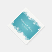 Modern Snowflake aqua white winter bruiloft Servet (Hoek)