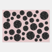 Modern Snowflake Black Pink Pattern Kerstmis Inpakpapier Vel (Voorkant)