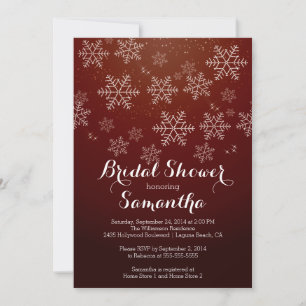 Modern Snowflake Bridal Shower Kaart