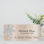 Modern Snowflake Gold Glitter Gift Certificate (Staand voorkant)
