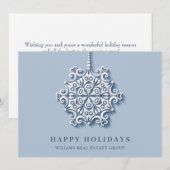 Modern Snowflake kerst Corporate Greeting Feestdagenkaart (Voorkant / Achterkant)