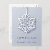 Modern Snowflake kerst Corporate Greeting Feestdagenkaart (Voorkant / Achterkant)