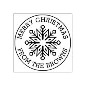 Modern snowflake name greeting Merry Christmas Rubberstempel (Afrduk)