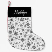 Modern Snowflake Pattern, gepersonaliseerd Kleine Kerstsok (Voorkant)