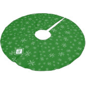 Modern Snowflake Pattern Monogram Groene Kerstmis Kerstboom Rok (Gekanteld)