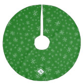 Modern Snowflake Pattern Monogram Groene Kerstmis Kerstboom Rok (Voorkant)