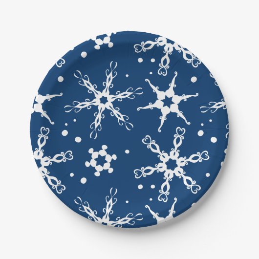 Modern Snowflake Winter Holiday Paper Bord (Voorkant)