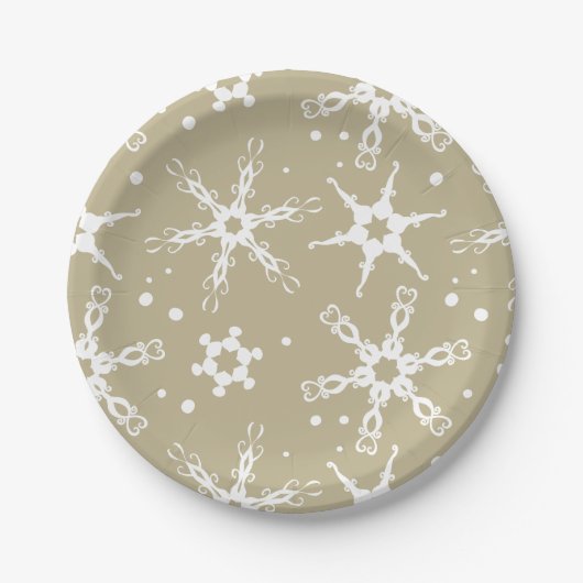 Modern Snowflake Winter Holiday Paper Bord (Voorkant)