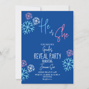 Modern Snowflakes Roze Blauw Geslacht Winter Kaart