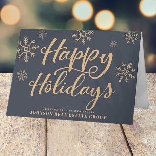 Modern Snowflakes Vakantiegroet Feestdagen Kaart