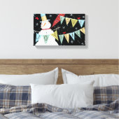 Modern Snowmen Love, Joy, Peace Canvas Afdruk (Insitu (Slaapkamer))