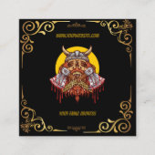 Modern social media add your logo photo QR code Vierkante Visitekaartje (Voorkant)