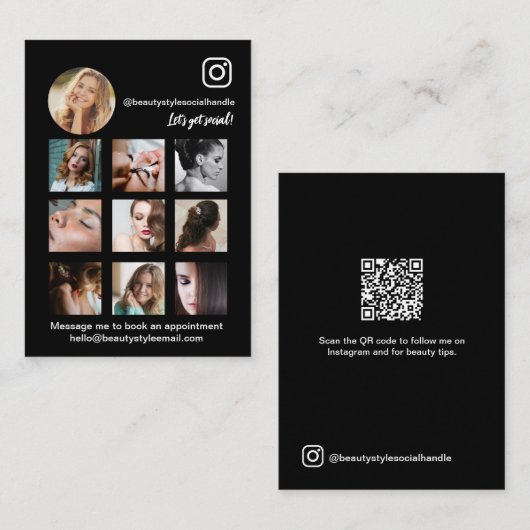 Modern Social Media Card with QR code Visitekaartje (Voorkant / Achterkant)