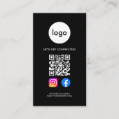 Modern Social Media QR Code Zwart Visitekaartje (Voorkant)