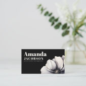 Modern Social Media Zwart Elegant Professioneel Visitekaartje (Staand voorkant)