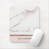 MODERN SOFT BLUSH PINK ROSE GOLD MARBLE TEXTURE MUISMAT (Met muis)