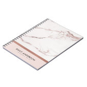 MODERN SOFT BLUSH PINK ROSE GOLD MARBLE TEXTURE NOTITIEBOEK (Linkerzijde)