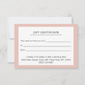 Modern Soft Blush Zakelijk Cadeaubon (Achterkant)