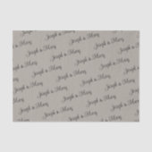 Modern Soft Greige & Elegant Black Script Wedding Tissuepapier (Voorkant)