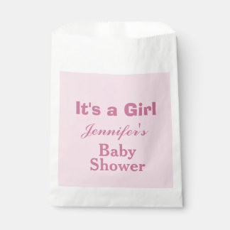 Modern Soft Pink Schattige Het is een meisje Baby Bedankzakje