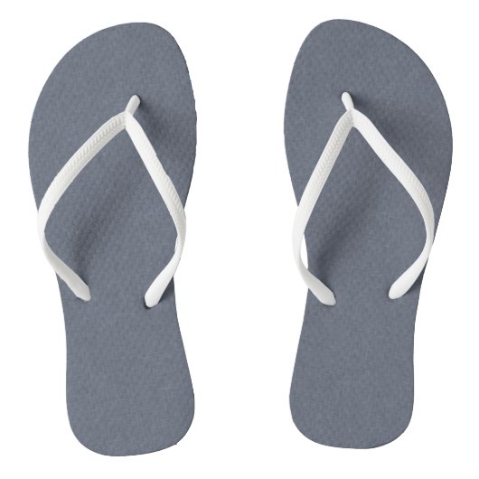 Modern Solid Blue Grey Linen Teenslippers (Voetbed)