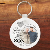 Modern Son , grandson Birthday Typography Photo Sleutelhanger (Voorkant)