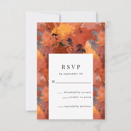 Modern Sophisticated Terracotta Boho Wedding RSVP Kaartje (Voorkant)