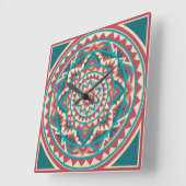 Modern Southwest Mandala  Vierkante Klok (Hoek)