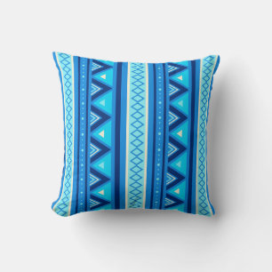 Modern Southwestern Geometric, Blue & Turquoise Th Kussen