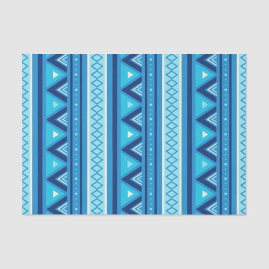 Modern Southwestern Geometric, Blue & Turquoise Tissuepapier (Voorkant)