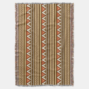 Modern Southwestern Geometric, Brown, Tan & Rust Deken