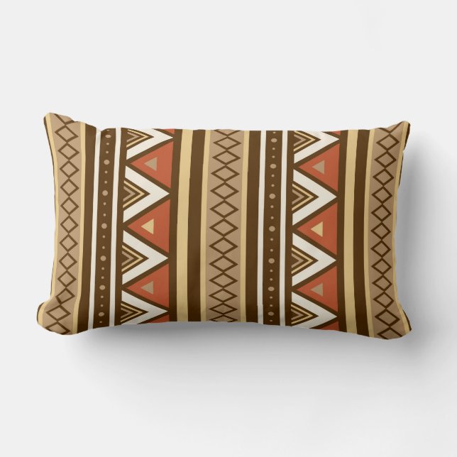Modern Southwestern Geometric, Brown, Tan & Rust Kussen (Voorkant)