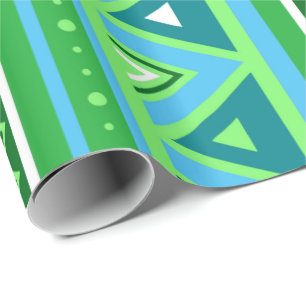 Modern Southwestern Geometric, Green en Aqua Cadeaupapier