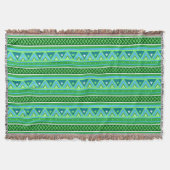 Modern Southwestern Geometric, Green en Aqua Deken (Voorkant)