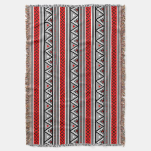 Modern Southwestern Geometric, Red & Grey/Grey Deken
