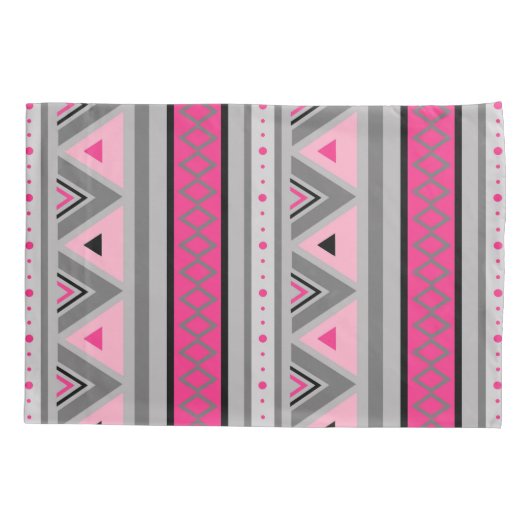 Modern Southwestern Geometric, Roze and Grey Kussensloop (Achterkant)
