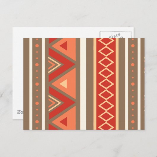 Modern Southwestern Geometric, Taupe & Oranje Briefkaart (Voorkant / Achterkant)