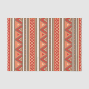 Modern Southwestern Geometric, Taupe & Oranje Tissuepapier